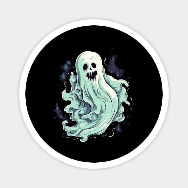 Eerie Halloween Ghoul Art - Spooky Season Delight Magnet by Captain Peter Designs